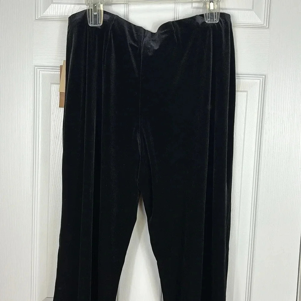 Coldwater creek holly black velvet straight leg pants sz 14 - Picture 4 of 6